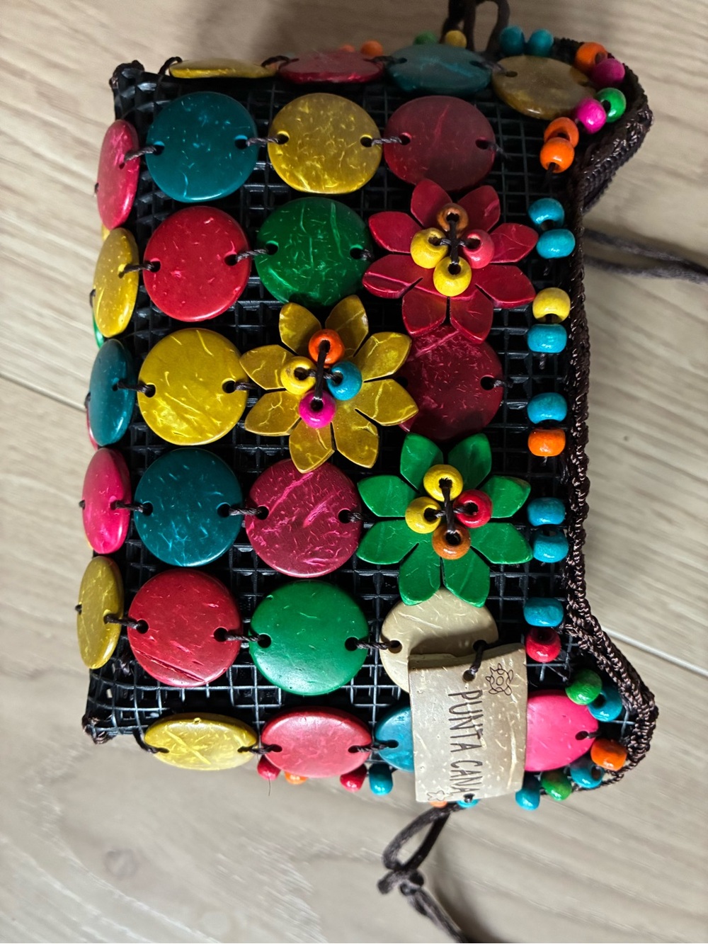 Handmade floral & beaded purse from Punta Canta Mexico crossbody